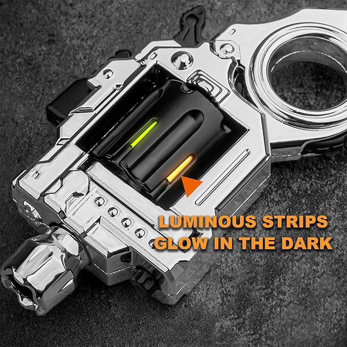 SKEDC Fidget Toys Adults, Alloy Fidget Slider Fidget Clicker Fidget Spinner, EDC Laucher Toy ADHD Tools Executive Desk Toy for Keep Focus & Relief Stress, Cool Gadgets for Men (Black)