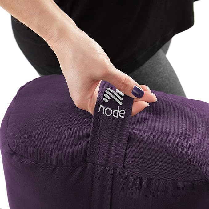Yoga Meditation Cushion, 25" x 12" Rectangular Bolster with Organic Cotton Cover