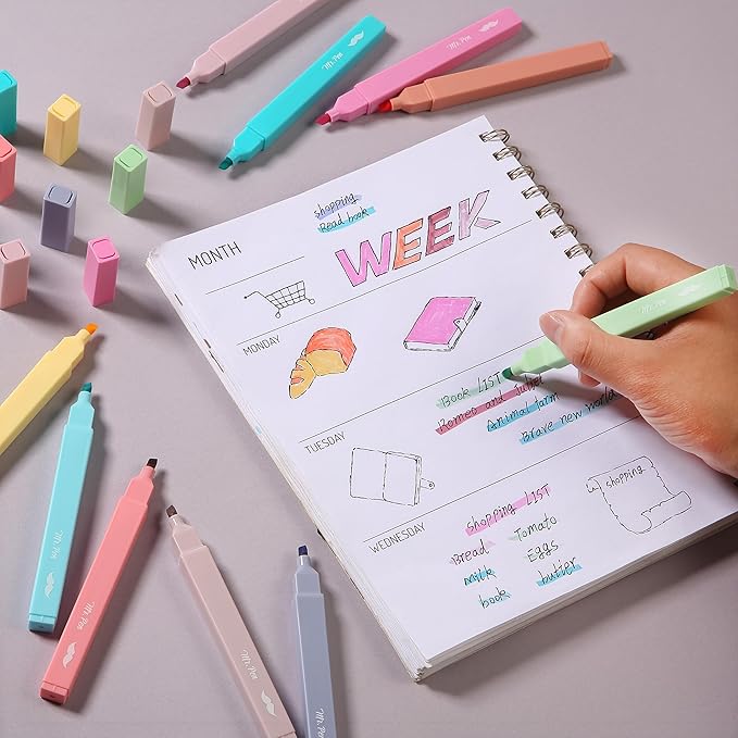 Mr. Pen- Aesthetic Highlighters, 10 pcs, Chisel Tip, Pastel Colors, Cute Highlighters Assorted Colors, Back to School Supplies