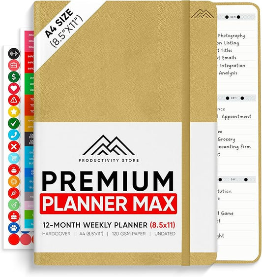 Undated, 2025 Planner, 8.5" x 11" - The #1 Productivity Planner to Achieve Your 2025 Goals - Planner 2025-2026 by PRODUCTIVITY STORE (A4, CREAM)