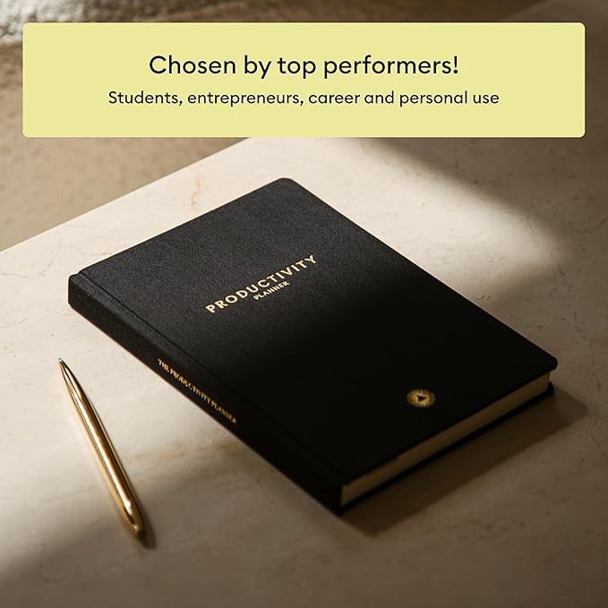 Intelligent Change 3-Month Productivity Planner 2025, Productivity Tools for Time Management & Mindfulness, Daily Planner To Do List, A5 Undated Quarterly Planner (Black)