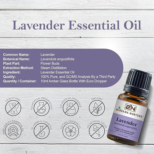 Lavender Essential Oil 100% Pure Premium Therapeutic Grade, Undiluted - Aromatherapy Diffuser for Calm and Relaxation, Skin Care, Hair Care