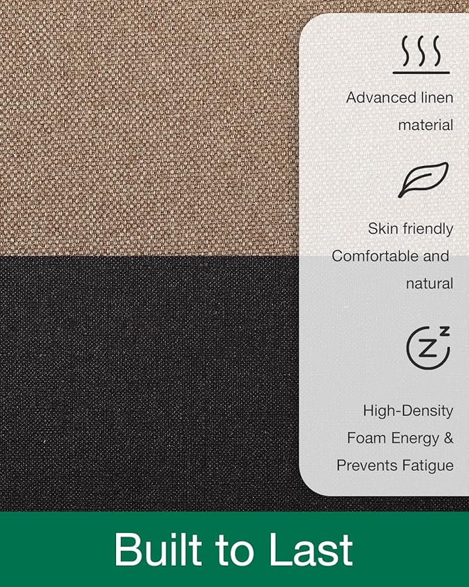 LUMI Anti Fatigue Cushioned Comfort Mats for Standing, 3/4 Thick Ergonomic Mats for Desk Office, Non-Slip, Ultra Soft, Memory Foam Rugs for Home, Kitchen, Laundry, 20"x32", Beige