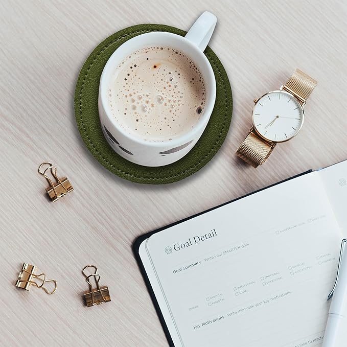 PU Leather Desk Mat| Premium Mouse Pad with Bonus Coaster | Stylish, Durable, Waterproof Mouse Pad for Office & Home (Green, XXL - PU Gift Set)