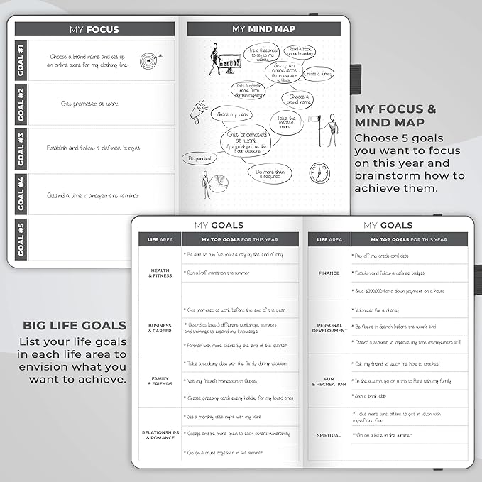 Clever Fox Planner – Undated Weekly & Monthly Planner for Productivity, Time Management & Goals – Organizer Journal – A5 (Silver Black)