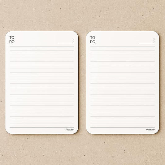 To Do List Notepad – (2 Pack, 50 Sheet Each) A5 Size (8.3"x5.8") Premium Thick Paper With Cardboard Back Support, Undated Daily Planner Notepad, Daily To Do List Notebook, Ruled Pages, Deadline Column.