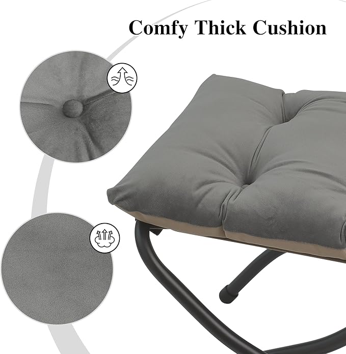 15"(H) Folding Ottoman, Foldable Footrest Stool, Portable Small Foot Stool for Couch, Collapsible Foot Rest Ottoman for Sofa, Accent Padded Ottomans for Living Room, Bedroom, Dark Grey