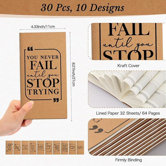 Qilery 30 Pcs Open House Gifts Bulk Habit Tracker Planner Bulk 2025 Pocket Calendars to Do List Weekly Goals Notepads for Employee Appreciation Housekeeping Teacher Welcome Gifts(Inspirational)