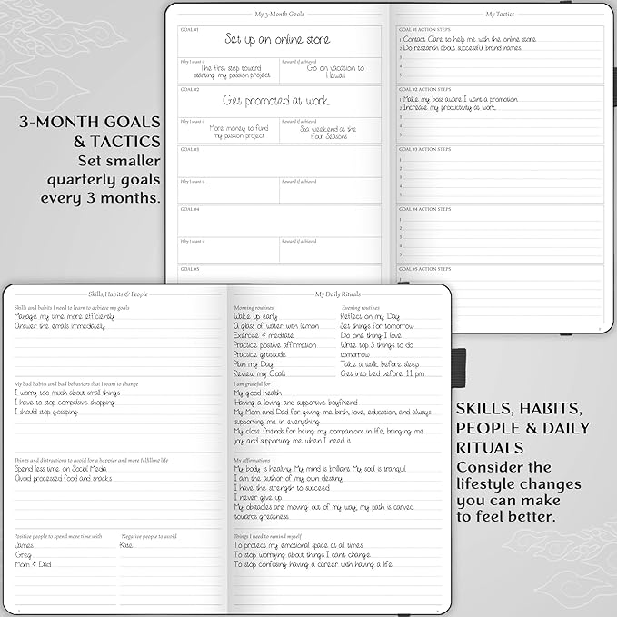 Legend Planner Daily for 3 Months – Undated Monthly Weekly & Daily Planner to Hit Goals. Organizer & Productivity Journal, A5 (Black)