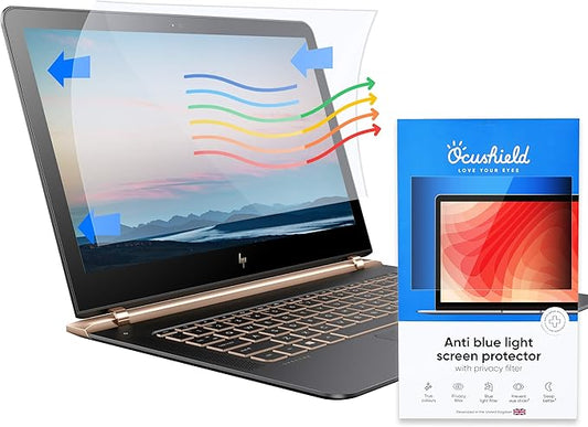 Ocushield 12.1” (16:10) Premium Anti Blue Light Screen Protector with Privacy Filter for Laptop - Blue Light Blocking for Eyes - Anti-Glare Film (261 x 164 mm)