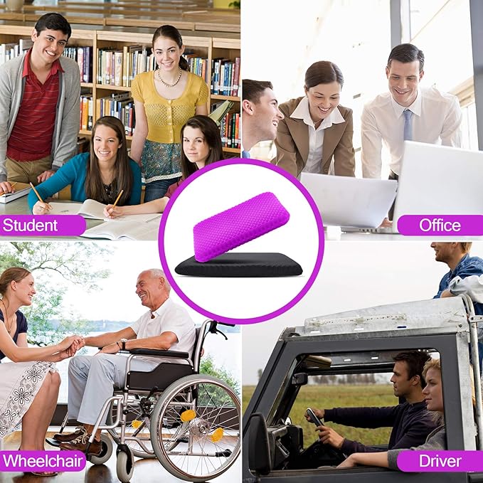 Gel Seat Cushion for Long Sitting (Super Large & Thick), Soft & Breathable, Gel Cushion for Wheelchair, Gel Chair Cushion for Hip Pain, Gel Seat Cushion for Office Chair