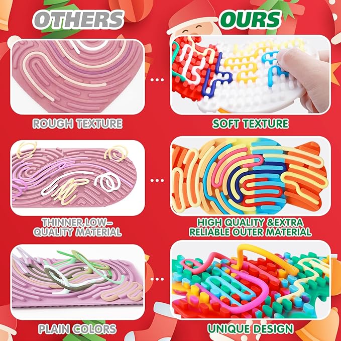 3Pcs Sensory Activity Board, Fidget Sensory Toys for Kids Adults, Duble Sided Design Kids Busy Board, Calm Down Fidget Toy for Stress Relief