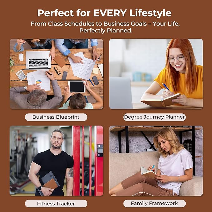 Weekly Monthly 2025-2026 Planner (July 25-Dec 26),6.5"x3.75",18 Months Agenda Plan with Month Tabs & Pocket,Expenses/Note Pages, Academic Calendar with Vegan Leather Cover,Brown