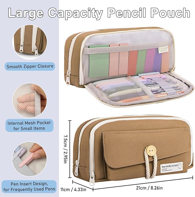 54Pcs Bible Journaling Kit with Pencil Case, Bible Highlighters and Pens with Tabs, Notebook, Bible Study Supplies Journel Essentials Accessories Tools for Women,Back to School Gifts (Brown)