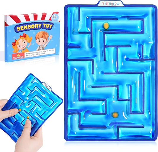 Sensory Squishy Toy | 1-Pack Maze Toy Filled with Goo | Sensory Toys for Kids with Autism | Quiet Fidget Toy | Calming Squishy Fidgets for Special Needs | Gifts Prizes for Classroom