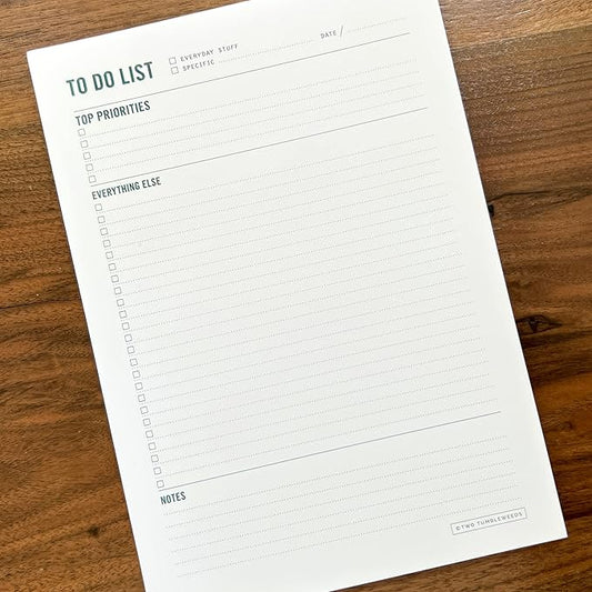 Two Tumbleweeds To Do List Notepad - Daily Task Planner, Checklist, and Organizer - Planner pad for work and school productivity - 7 x 10" - 50 Sheets