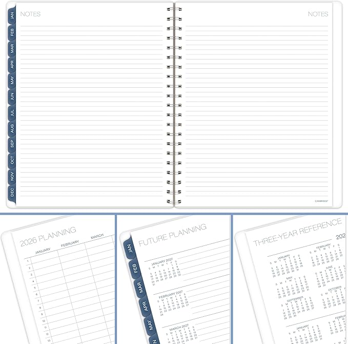 Cambridge 2026 Planner, Weekly & Monthly, 8-1/2" x 11", Large, Abyss (1756-905-26)