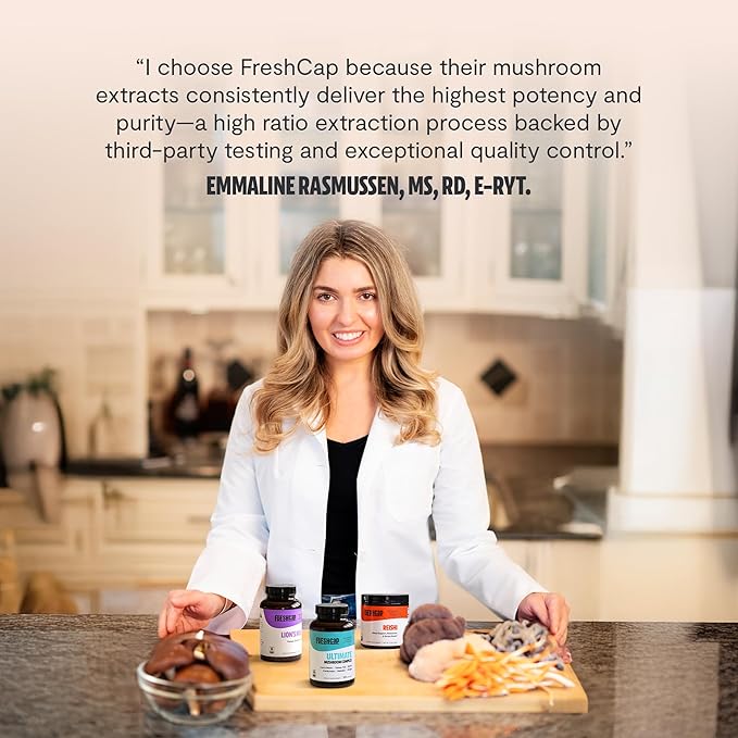 FreshCap Mushrooms Cordyceps Mushroom Powder 10,000mg - Mushroom Extract Immunity Supplement, Ayurveda Nootropic Mushroom Supplements (60 Servings)