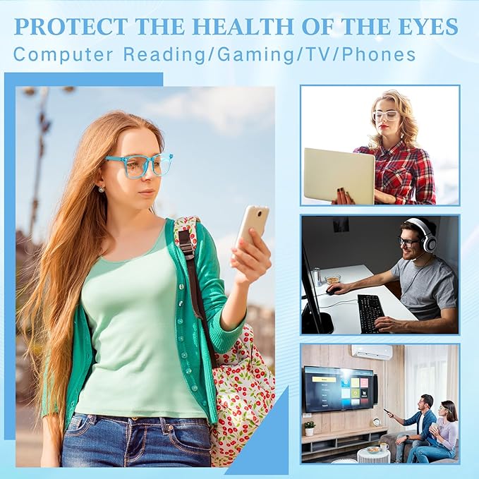 Jerify 18 Pack Blue Light Glasses for Women Men, Bluelight Blocking Glasses for Computer Reading Phone Screen Gaming TV