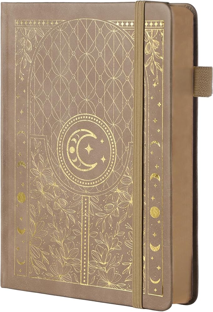 TIEFOSSI Bullet Dotted Journal Notebook, 160gsm 256 Numbered Thick Paper, A5 Hardcover Dotted Grid Diary for Women Men Work Writing, Bullet Dot Journaling, Drawing, 5.8 x 8.3 in