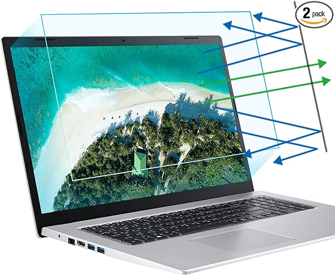 F FORITO 2-Pack 17.3 inch Anti Blue Light Laptop Screen Protector, Compatible with 17.3” HP/Lenovo/Acer/ASUS/MSI Laptop with 16:9 Aspect Ratio, Anti Glare & Anti Scratch Laptop Screen Filter