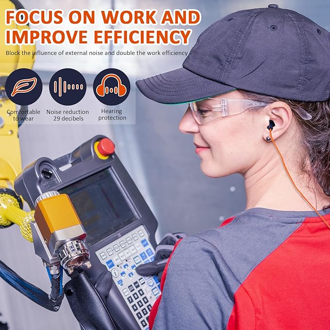 Xuhal 200 Pairs Corded Ear Plugs Silicone Earplugs with Cord Individually Wrapped Reusable Earplugs Sleep Noise Cancelling Hearing Protection for Snoring Shooting Studying Construction (Navy Blue)