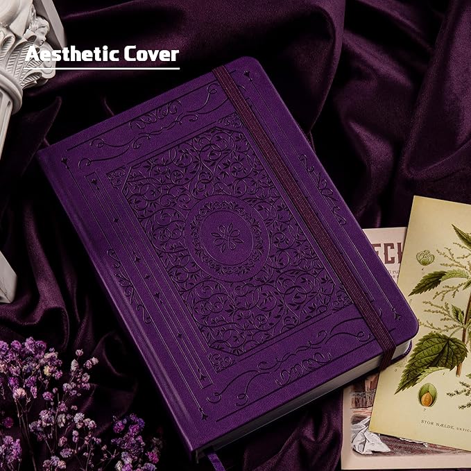 TIEFOSSI Bullet Dotted Journal Notebook, 160gsm 256 Numbered Thick Paper, A5 Hardcover Dotted Grid Diary for Women Men Work Writing, Bullet Dot Journaling, Drawing, 5.8 x 8.3 in