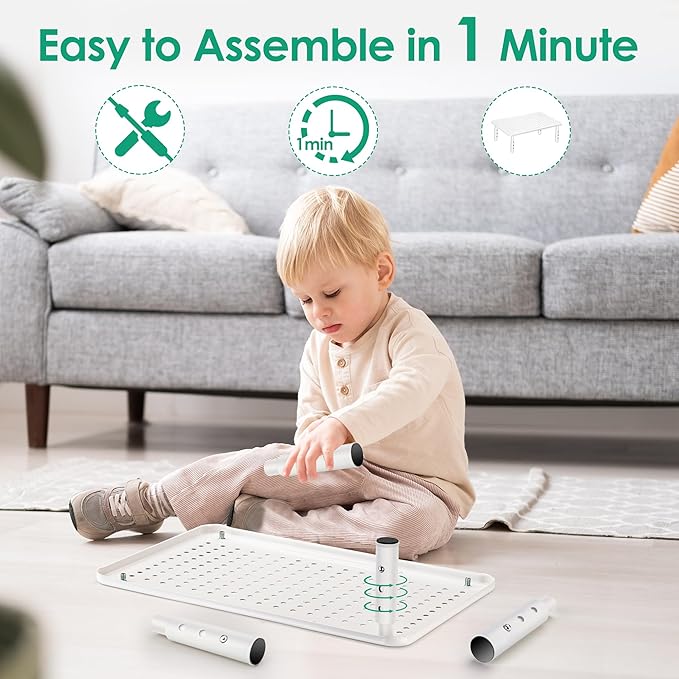 White Monitor Stand Risers for 2 Monitors, 3 Height Adjustable Monitor Stand with Pen Holder, Dual Monitor Riser Laptop Riser for Office, Home, School Supplies, 2 Pack