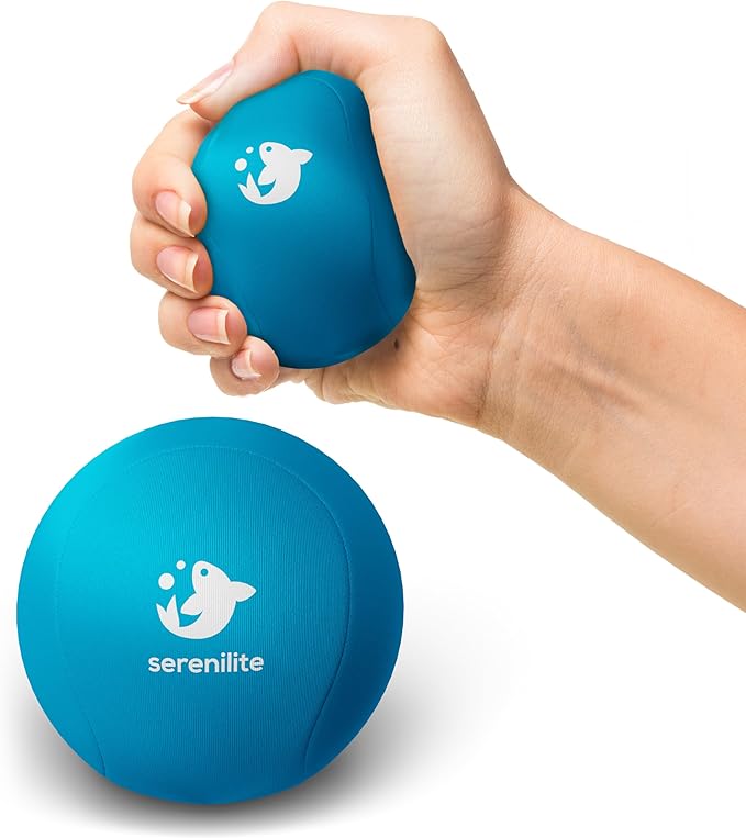 Serenilite Stress Balls for Adults, Squeeze Ball for Hand Therapy, Stress Ball, Hand Exercisers for Therapy & Grip Strengthening, Physical Therapy Balls, Hand Grip Strengthener.