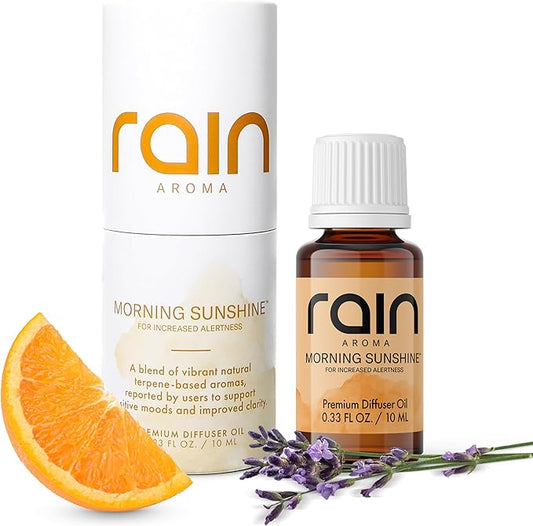 Morning Sunshine Premium Diffuser Oil for Alertness, Refresh & Relax with Aromatherapy Diffuser Oils, Office/Home Fragrance Essentials Crafted from Botanical Essential Oils, 0.33 fl oz