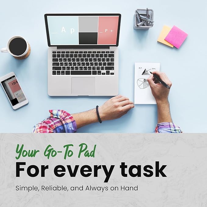 10 Pack Note Pads 4x6 | 100 Sheets Per Memo Pad | Server Note Pads | Scratch Pads for Writing | White Blank Notepads in Bulk | Small Notepad | Paper Pads for To Do Grocery List