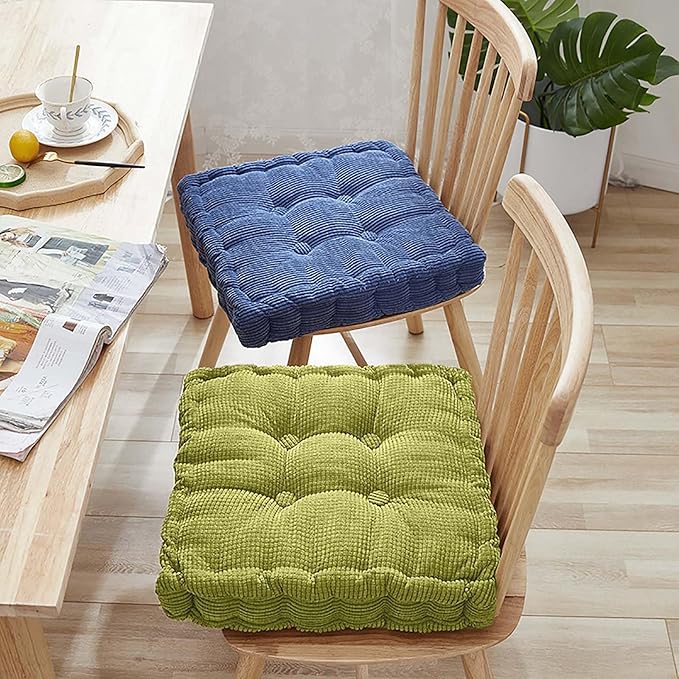 Large Square and Round Floor Cushions for Adults 2 Pack Meditation Floor Pillow Orange Corduroy Floor Seat Pillows Cushion for Living Room Balcony Tatami Yoga,18x18 Inch