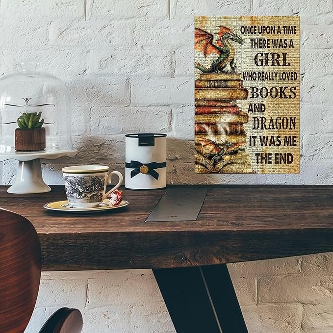 500 Piece Wooden Jigsaw Puzzle Once Upon a Time There was a Girl Who Loved Books & Dragons Adults Dementia Therapy Tool Gentle Cognitive Exercise Stress Relief Memory Boosting 20.4x15 Inch