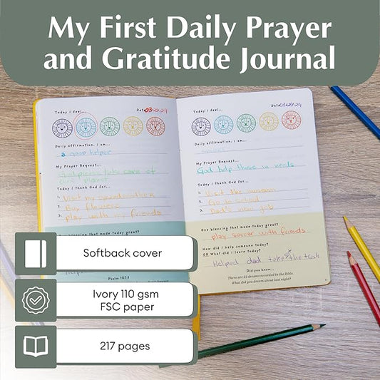 Daily Prayer & Gratitude Journal For Children (6 Month, Dateless). Christian Faith Books For Kids. Bible study for kids. Religious books for kids. Kids Christian Gift: Age 6-13 years.