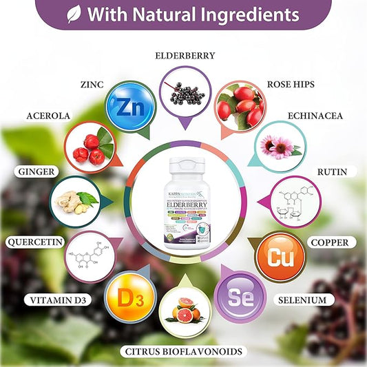 KAPPA NUTRITION Elderberry / 12 in 1 Advanced Complex (90 Capsules).