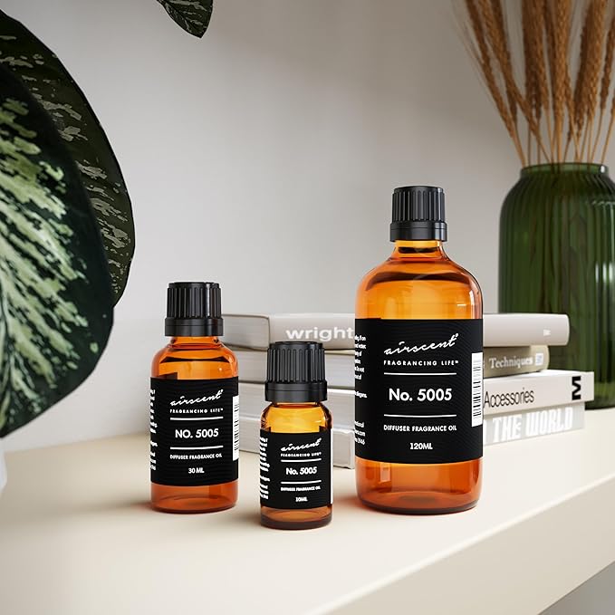 AirScent Diffuser Oil Inspired by TF's Oud Wood - No. 5005 Perfume Dupe - Fragrance Oil Blend for Ultrasonic and Waterless Diffusers and Crafting - 120 ml, 4 fl oz Glass Bottle with Dropper