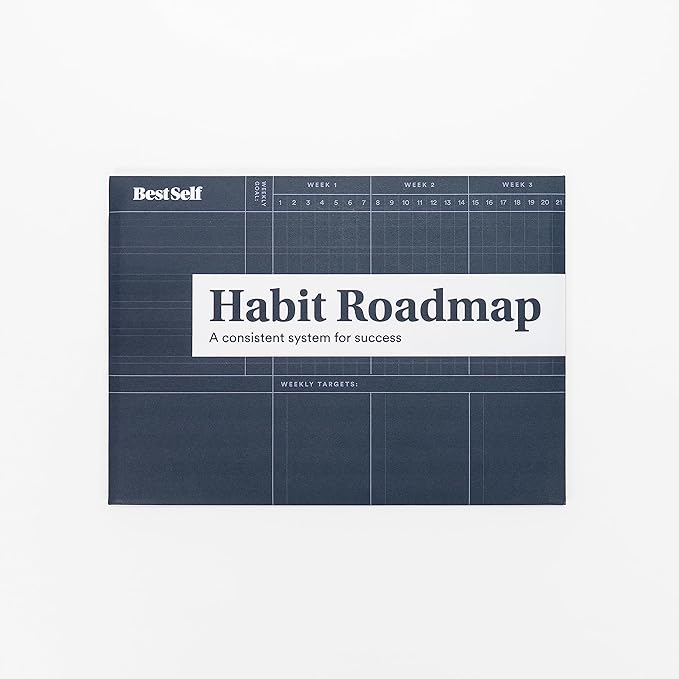 BestSelf Co. Habit Roadmap - Goal Tracker & Journal Planner. 13-Week Roadmap for Goal Setting & Self Improvement. Achieve goals, cultivate habits with this habit tracker journal.