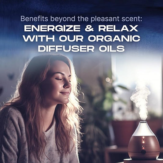 Diffuser Oil Set, 4 Scents of Aromatherapy Diffuser Oils, Office/Home Fragrance Essentials Crafted from Botanical Essential Oils to Help You Relax & Unwind, 0.33 fl oz/10 ml per Bottle
