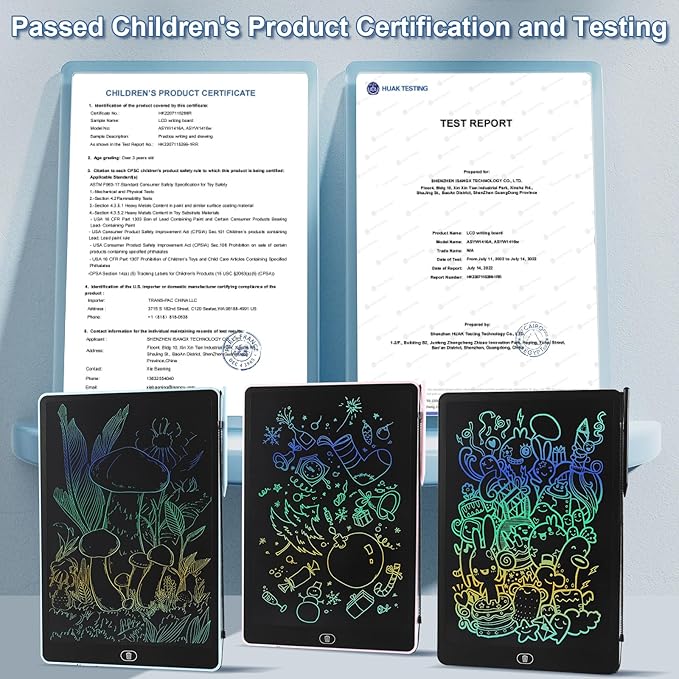 16 inch LCD Writing Tablet for Kids Adults,Colorful Drawing Pad Doodle Board School Supplies Christmas Gifts Toys for Girls Boys 3 4 5 6 7 8 Year Old Girl Boy Birthday Gift Ideas (Blue)