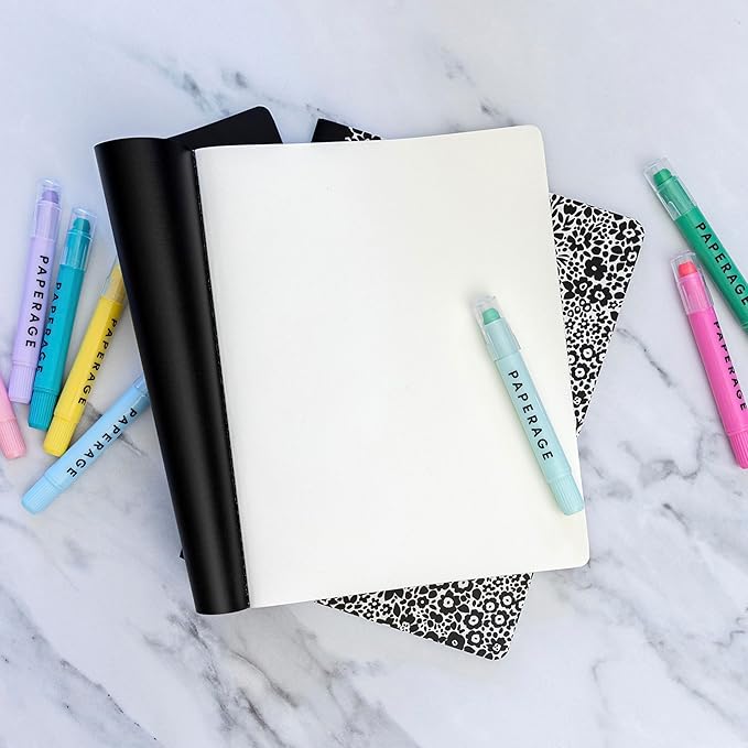 PAPERAGE Soft Cover Blank Journal Notebook, 2 Pack, (Navy), 100 Pages, Large 7.5 inches x 9.5 inches, Ideal for Sketch Book, Note Taking & Travel Journal