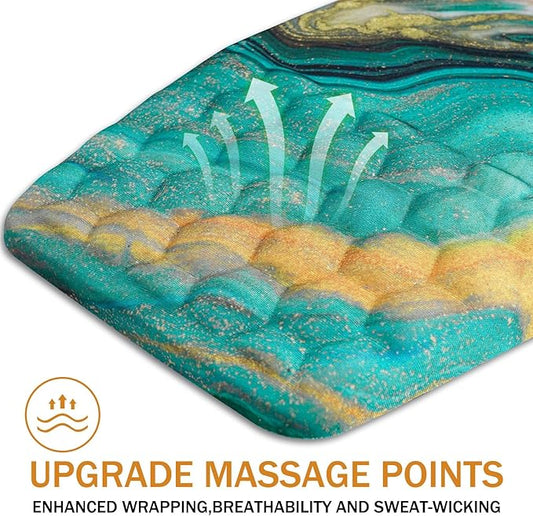 Ergonomic Mouse Pad Wrist Support,Upgrade Mousepad with Massage Design,Non-Slip PU Base Desktop Mouse Pads for Pain Relief, Computer, Office & Home,12 x 8 in(F-Golden Green Marble)