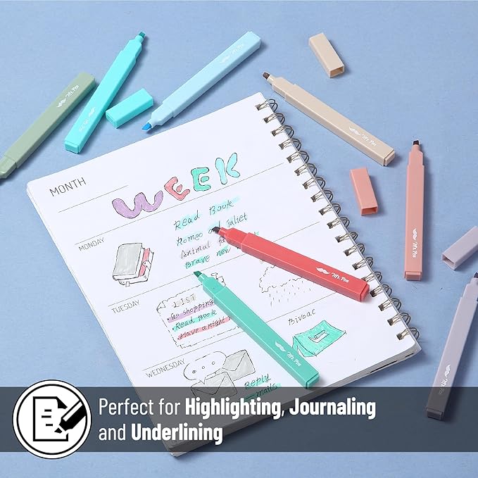 Mr. Pen- Aesthetic Highlighters, 8 Pack, Chisel Tip, New Vintage, Cute Highlighters Assorted Colors, Back to School Supplies