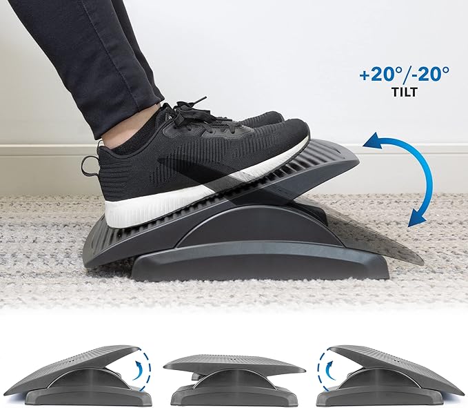 Mount-It! Ergonomic Footrest for Office or Home | Under Desk Tilting Footrest | Adjustable Desk Foot Rest with Massaging Surface and 3 Tilt Positions