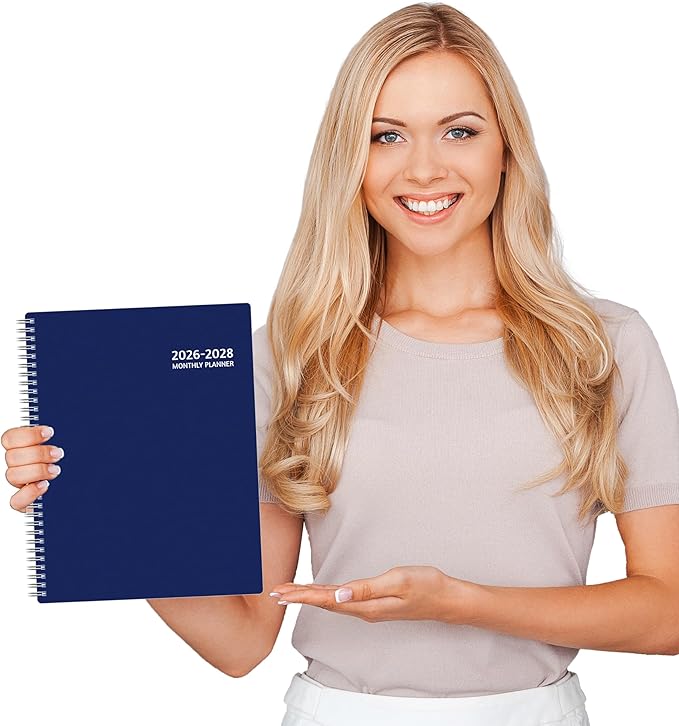 Monthly Planner 2026-2028, 36 Months Calendar Planner 2026-2028 from Jan 2026 – Dec 2028, 8.5'' x 11'' with Ruled Spread, Flexible Cover, Spiral Wirebound, Pocket, Coated Tabs, Notes & Habit Tracker