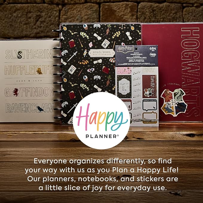 Happy Planner Harry Potter Disc-Bound 12-Month July 2025–June 2026 Planner, Classic Size, Student Layout, Back to Hogwarts