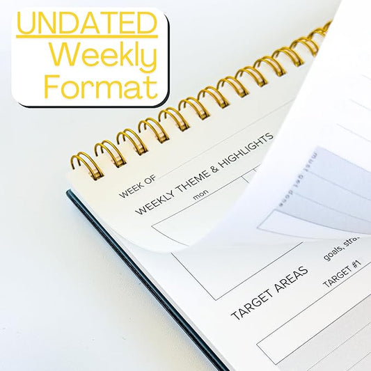 The System Undated Project Planner, Breakdown Goals Into Tasks, Reduce Feelings of Overwhelm, Durable Cover Protects Premium Paper, 8.5” Tall x 11” Wide, 2 Years of Tracking