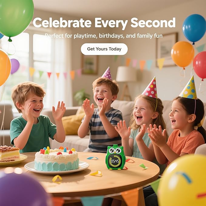 Doli Yearning Visual Timer for Kids, 99 Minute Cute Owl Digital Countdown Timer for Home School Classroom Supplies Study, Silent Time Management Tool (Green)