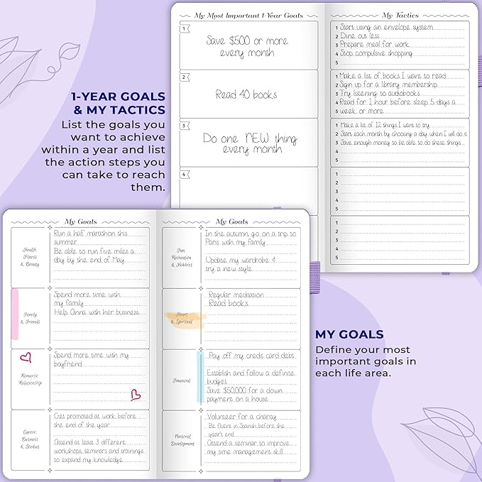 GoGirl Planner and Organizer for Women – Pocket Weekly Planner, Goals Journal & Agenda for Time Management & Productivity. Undated (Lavender)