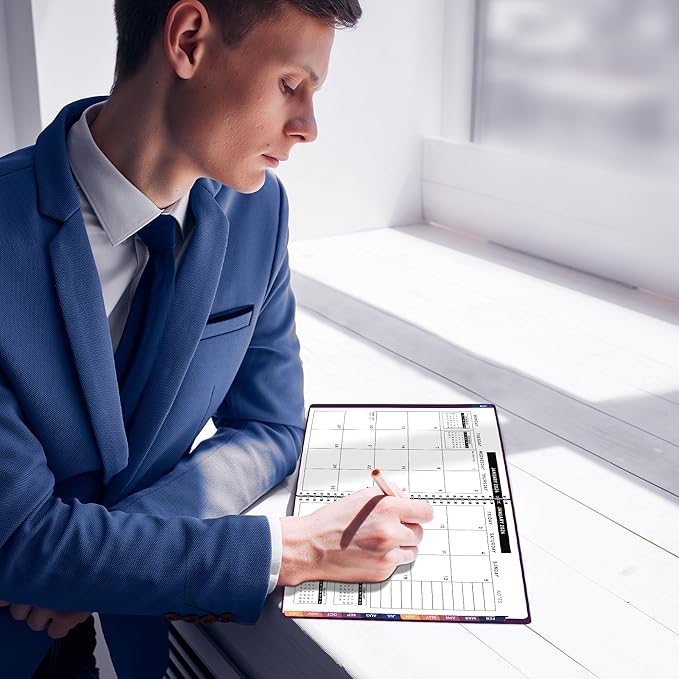 Ensight 2026 Appointment Book & Planner Ensight 6.5 x 8.5 inches Large Tabbed Daily Hourly Weekly Planner Schedule Book 30 Minute time Slots Business & Personal Planner Jan 2026 Dec 2026 Purple