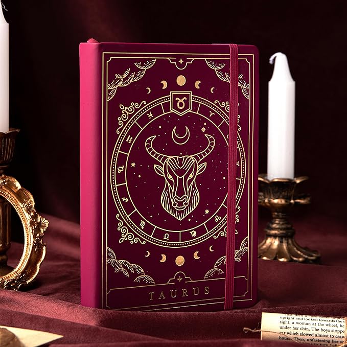 TIEFOSSI Constellations Dotted Journal Notebook-A5 Writing journals with 100gsm 400pages Paper, Hardcover Bullet Organizers Notebook for Women, Men, Teens (Taurus)